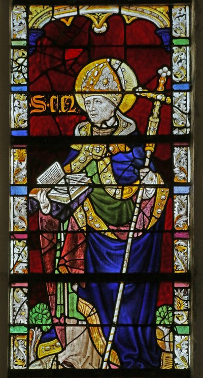 Vetrata raffigurante San Clero da French School